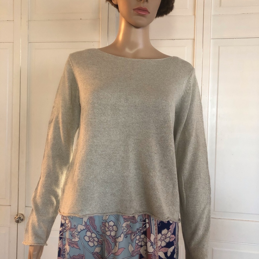 Eileen Fisher linen top fall motif PM